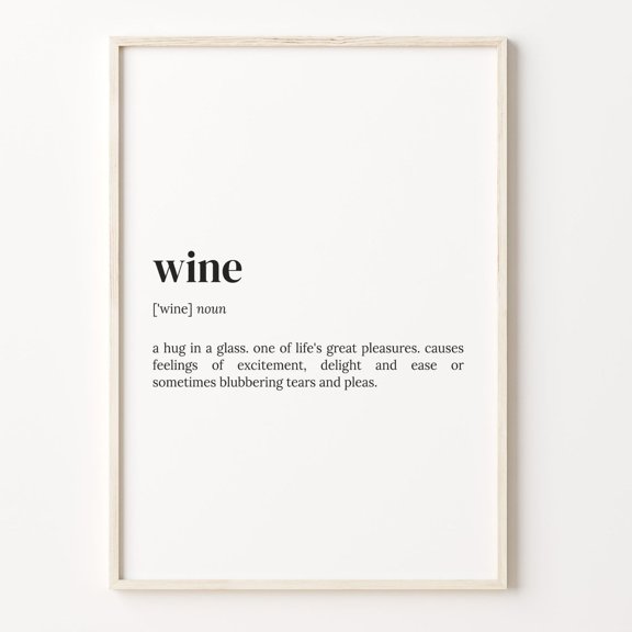Wine Definition Funny Quote Poster Unframed Paper Print