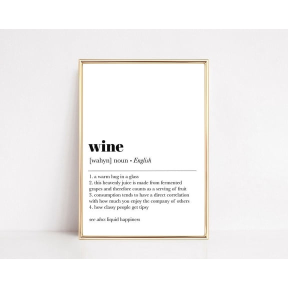 Wine Definition Print Wine Wall Art Wine Art For Home Bar Bar Art Print Modern Bar Art Wall Art, Modern Wall Decor, 16x24 UNFRAMED