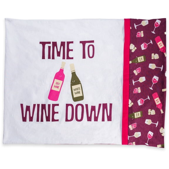 Pavilion Gift Company - Wine Down - 20" x 26" Pillowcase
