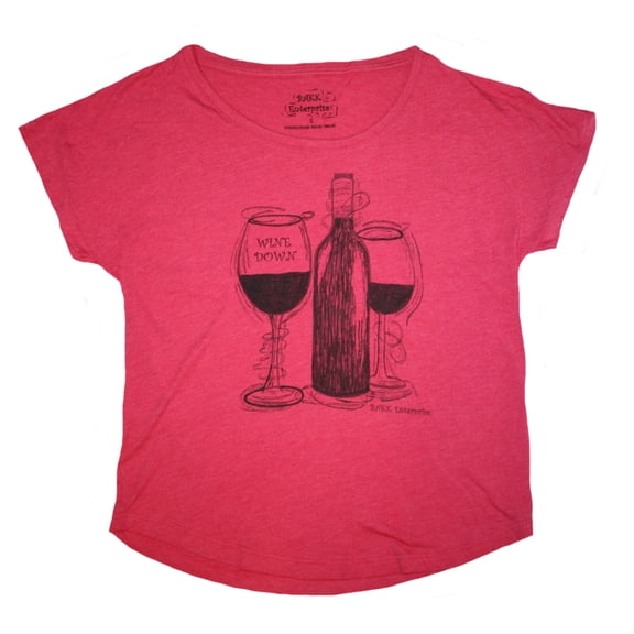 Wine Down Wine Lovers Themed Women's Dolman Relxed Fit Shirt (S)