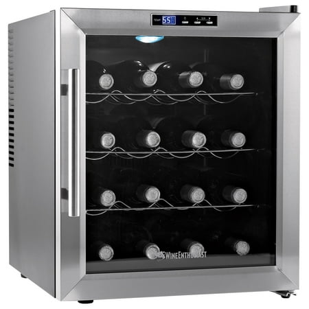 Wine Enthusiast - 16-Bottle Wine Refrigerator - Stainless steel