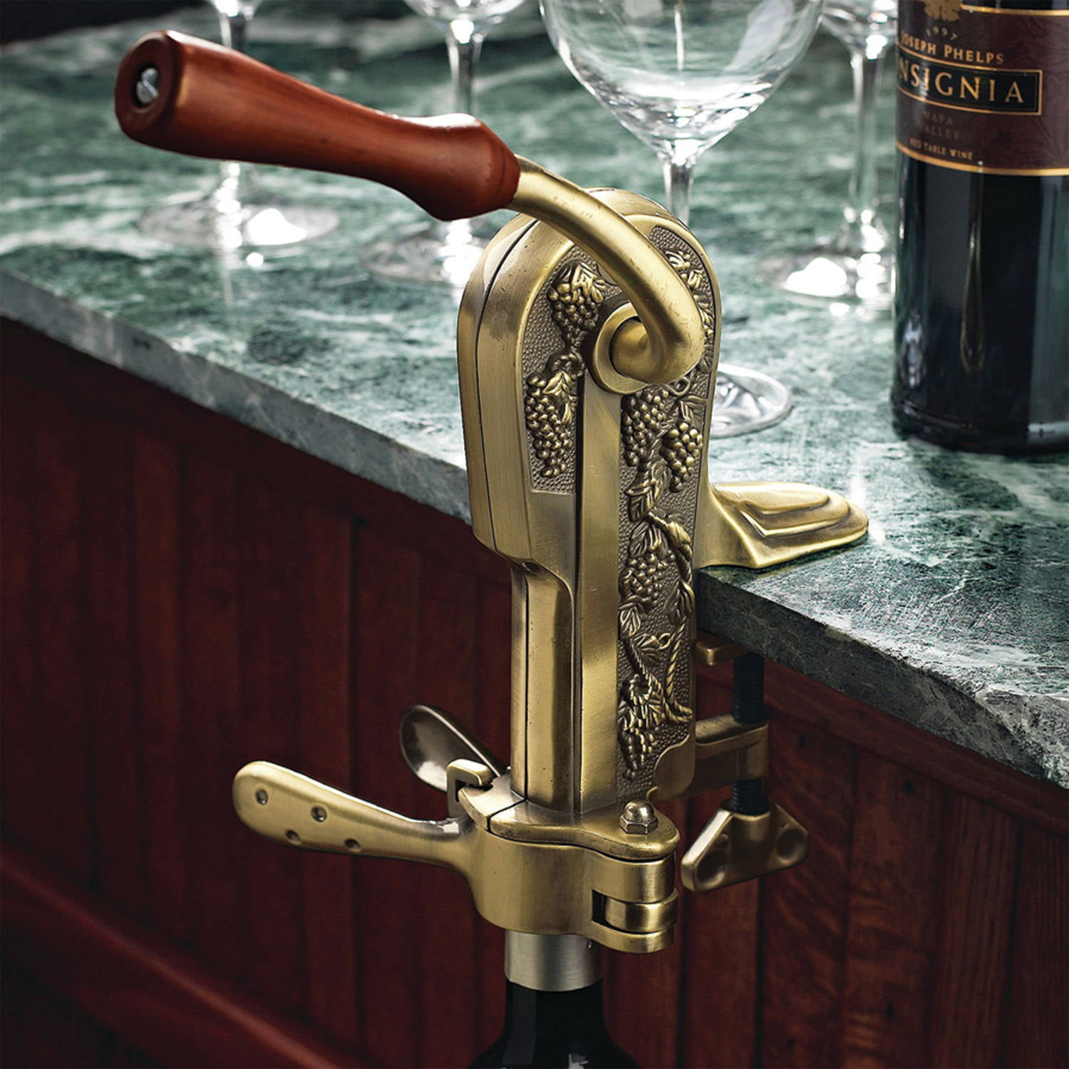 Wine Enthusiast Legacy Corkscrew Antique Pewter 