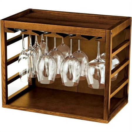 Wine Enthusiast - Cube Stack Wine Glass Rack - Walnut