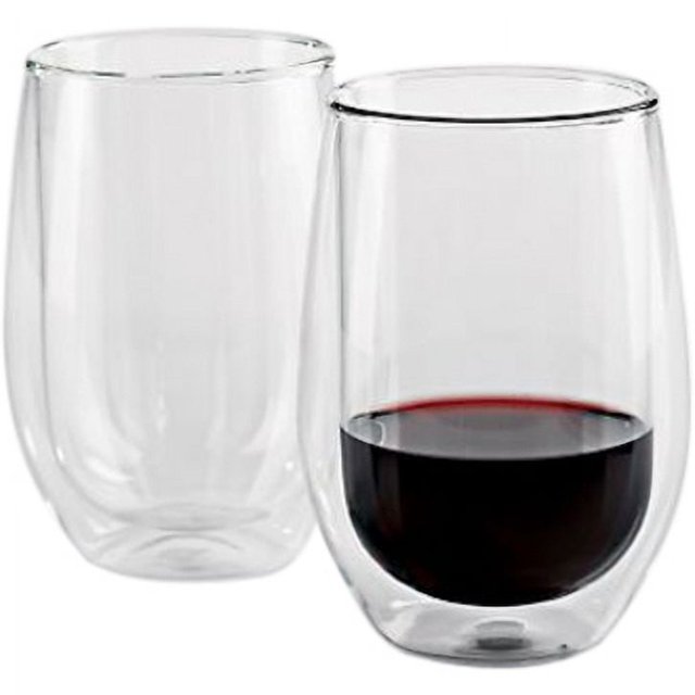 Wine Enthusiast SteadyTemp Double Wall Stemless Wine Glasses