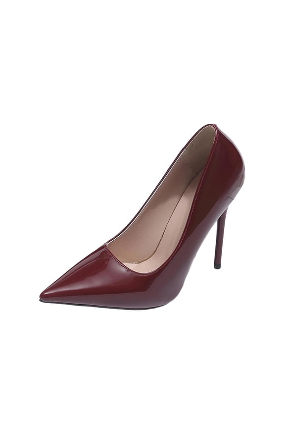 Wine Female Solid Color Pointed Toe Pumps High Heel Stiletto Casual Comfortable Footwear 2026