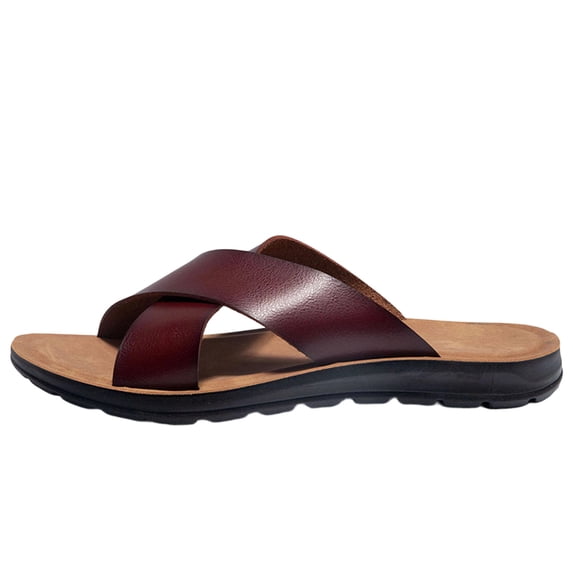 Wine Flip Flops For Men Round Toe Thong Style Lightweight Comfortable Footwear For Beach Outdoor Casual Walking And Summer Everyday Wear Size 44