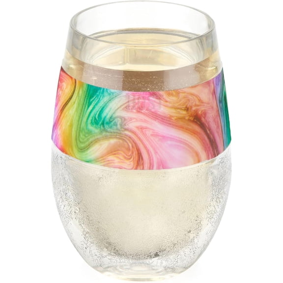 Wine Freeze Cooling Cup, Double Wall Insulated Freezable Drink Chilling Tumbler with Freezing Gel | Glasses for Red and White Wine, Set of 1, 8.5 oz, Unicorn