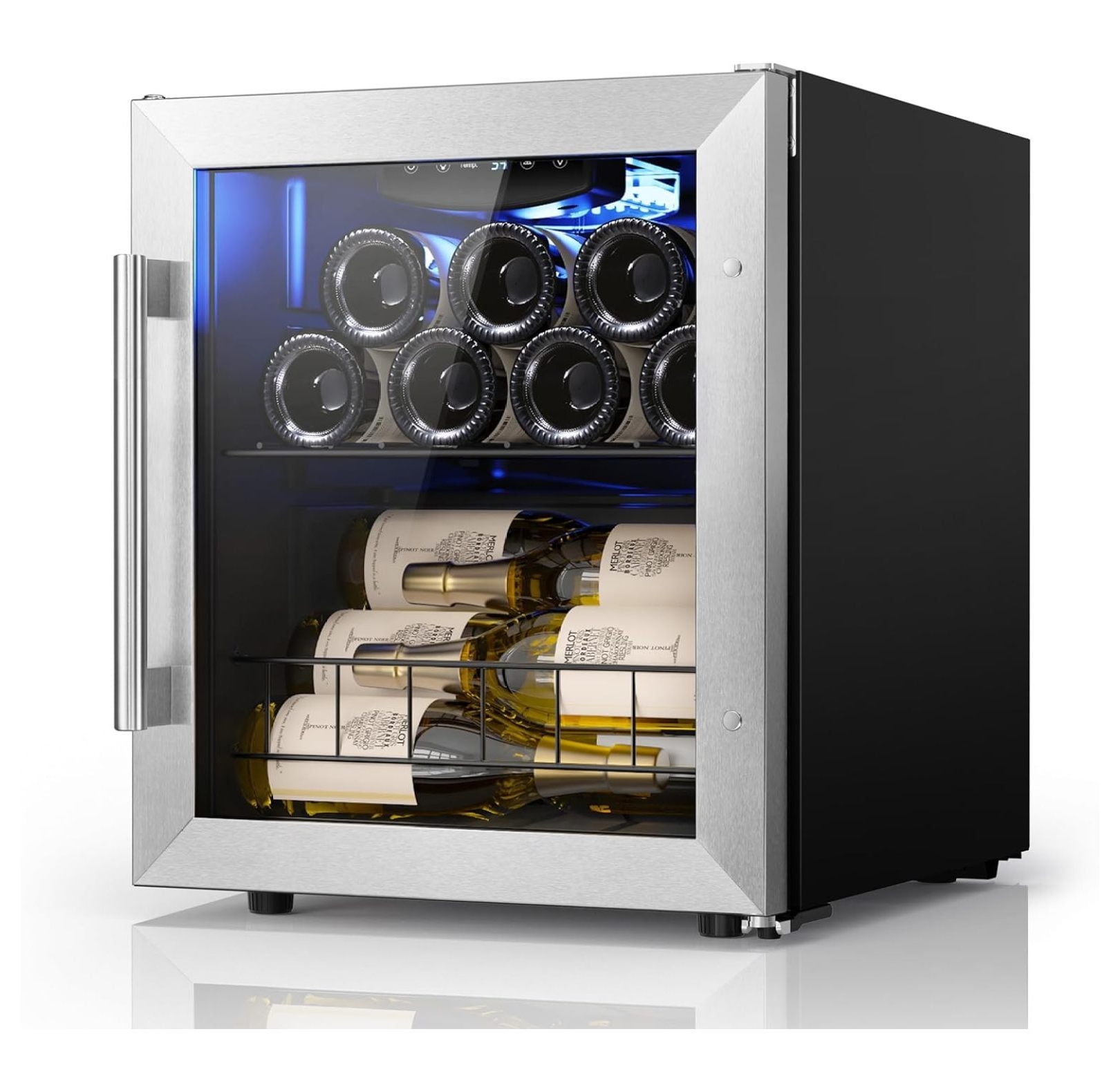 Wine Fridge, 12 Bottle Small Wine Cooler 3865℉ Standing Counter Top w