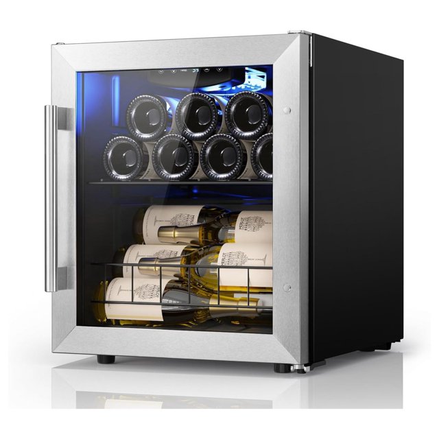 Wine Fridge, 12 Bottle Small Wine Cooler 3865℉ Standing Counter Top w