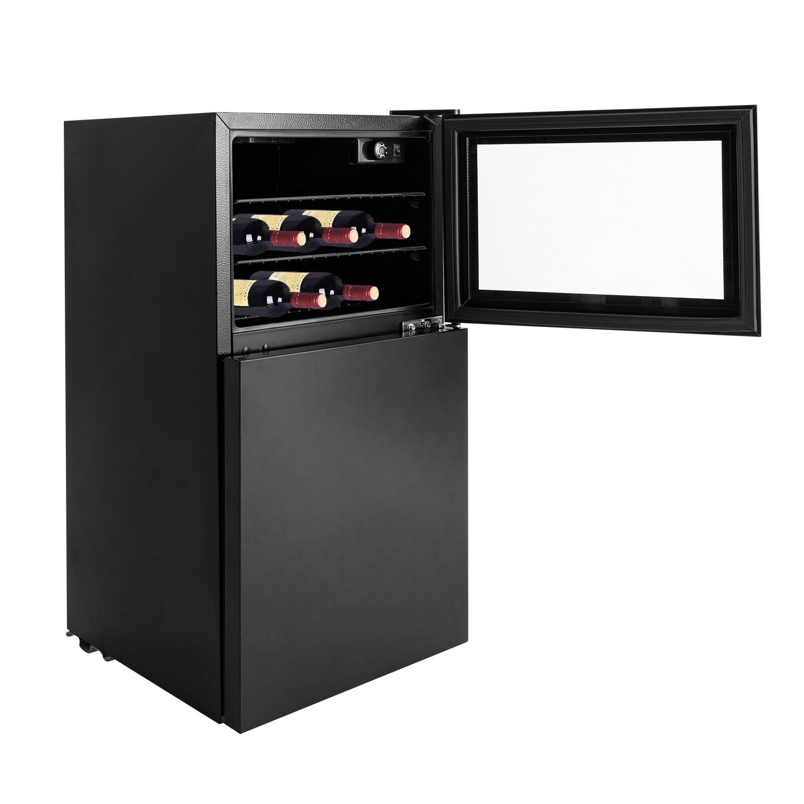 Wine Fridge Dual Zone Wine Cooler Beverage Freestanding