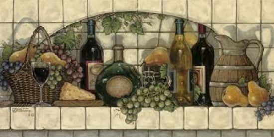 Wine Fruit N Cheese Pantry Canvas Art - Janet Kruskamp (10 x 20)