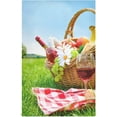 thumbnail image 1 of Wine Fruits Basket Tea Towels Set of 1 Picnic Meadow Kitchen Dish Cloth with Hanging Loop, 18"x28"Lint-Free Absorbent Towel for Kitchen Drying Wiping and Cleaning, 1 of 7