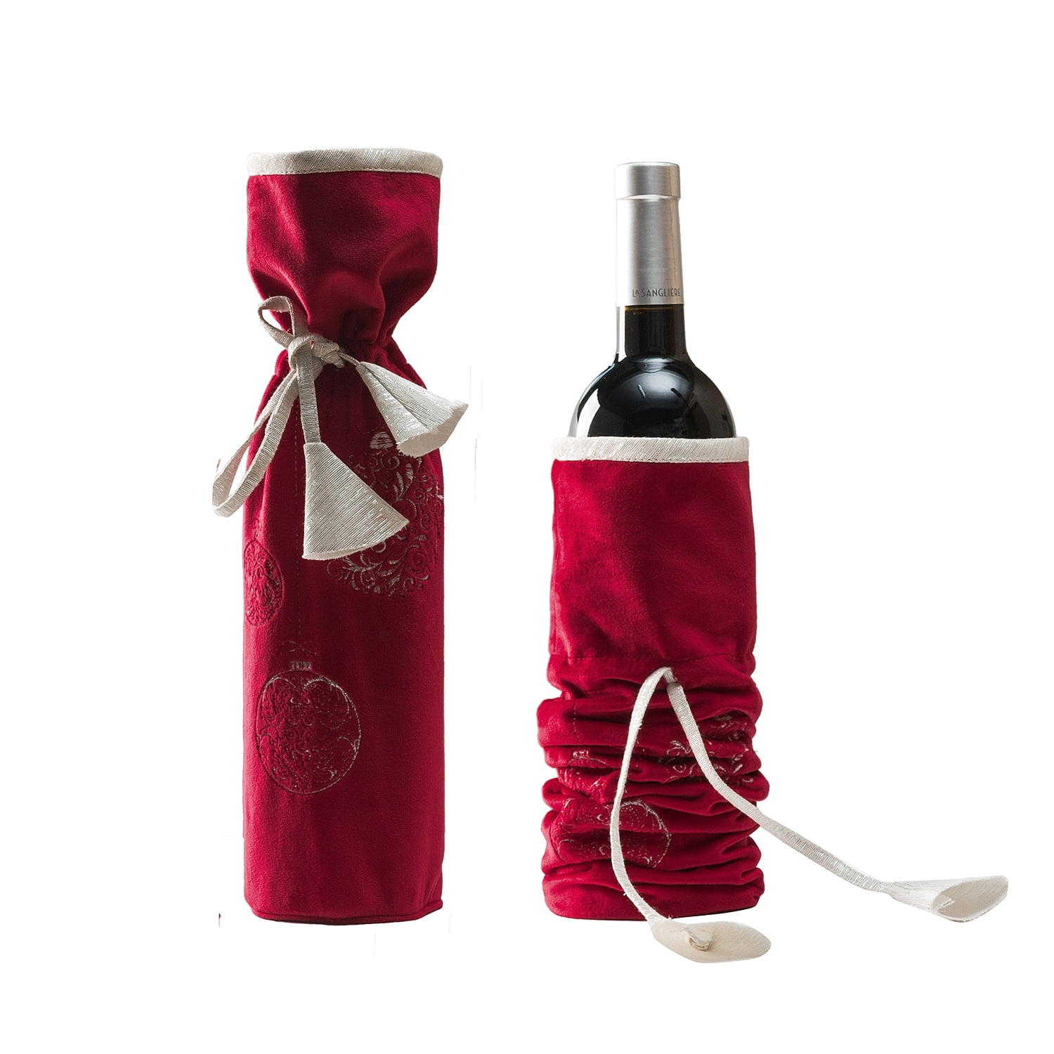 Wine Gift Bag, Tina's Home 13.5" Wine Bottle Cover Christmas Wedding