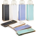 thumbnail image 1 of Wine Gift Bags 12 Pack - Reusable 4 Colors With Gold Foil Print Design with Soft Handles, 1 of 5