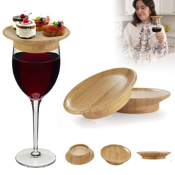 Wine Glass Charcuterie Topper,Bamboos,Wine Glass Topper Glass Red Wine From Splashing,Wine Glass Charcuterie Board Topper,-Use -