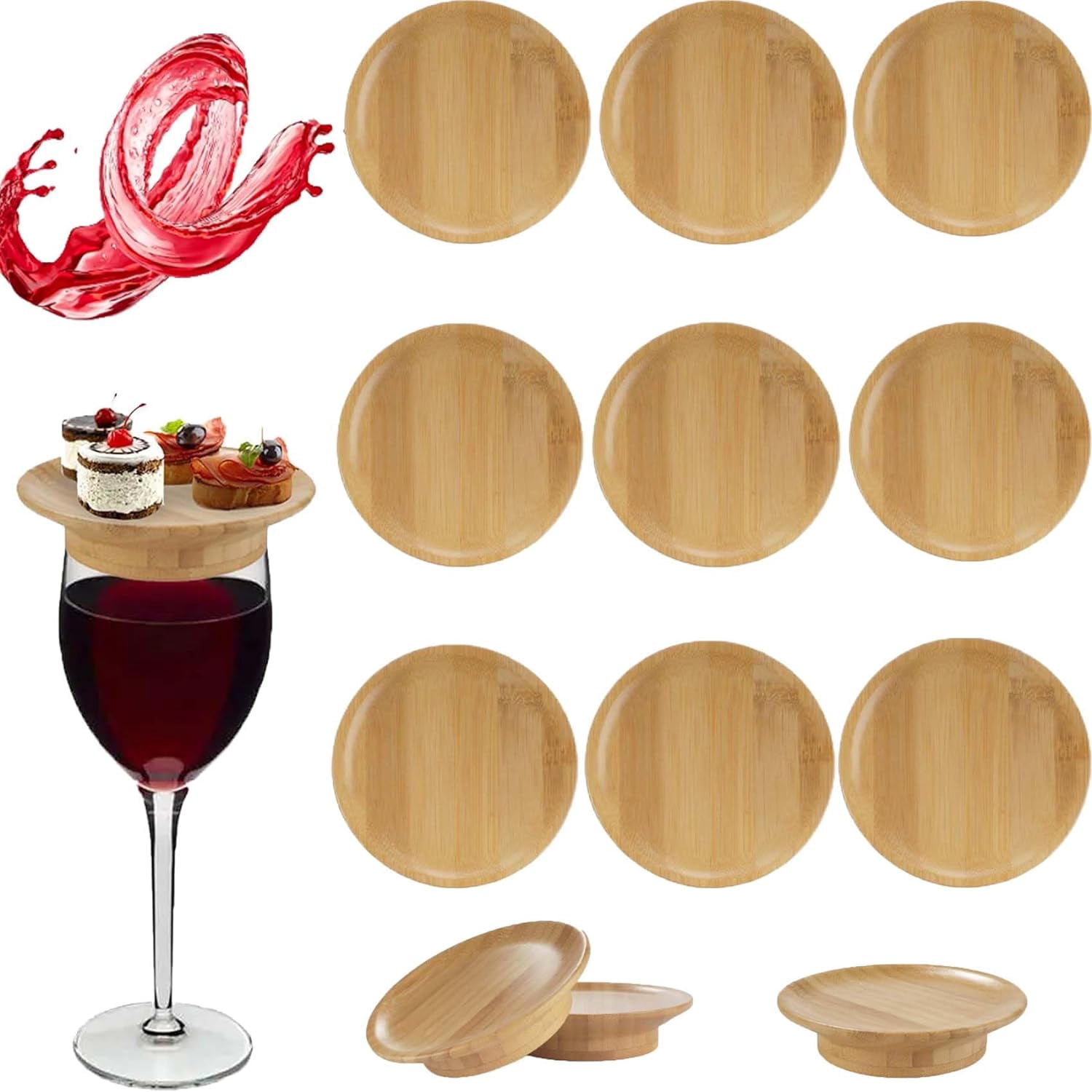 Wine Glass Toppers 10Pcs Wine Glass Charcuterie Topper,10 Themes ...