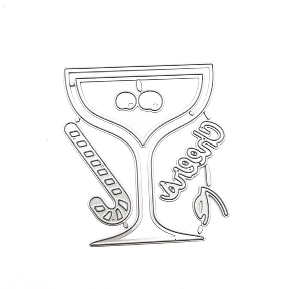 Wine Glass Cutting Dies Wine Glass Embossing Die Cut Templates for Card Making Scrapbooking Album
