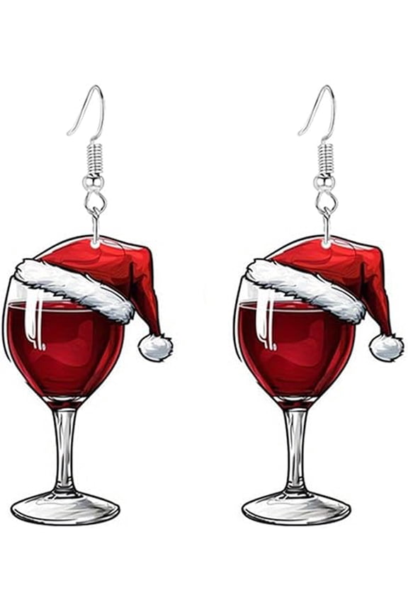 Wine Glass Earrings Women Funny Creative Lightweight Acrylic Simulation Yellow Beer Whiskey Dangle Drop Holiday Party Chic Costume Jewelry