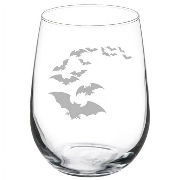 Wine Glass Goblet Bat Colony (17 oz Stemless)