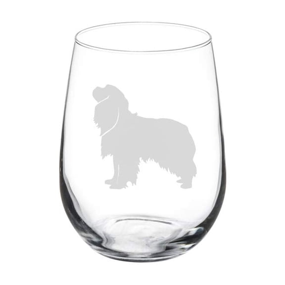 Wine Glass Goblet Cavalier King Charles Spaniel (17 oz Stemless)
