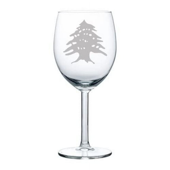 Wine Glass Goblet Cedar Tree Lebanon Lebanese (10 oz)
