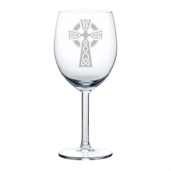 Wine Glass Goblet Celtic Cross (10 oz)