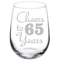 thumbnail image 1 of Wine Glass Goblet Cheers To 65 Years Anniversary 65th Birthday (17oz Stemless), 1 of 1