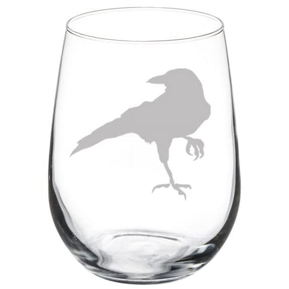 Wine Glass Goblet Crow Raven Blackbird (17 oz Stemless)