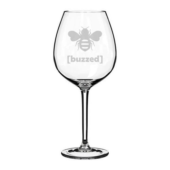 Wine Glass Goblet Funny Buzzed Bee (20 oz Jumbo)