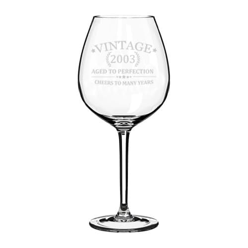Wine Glass Goblet Gift Cheers 21st Birthday (20 oz Jumbo)