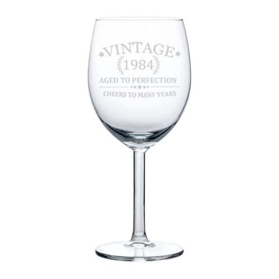Wine Glass Goblet Gift Cheers 40th Birthday (10 oz)