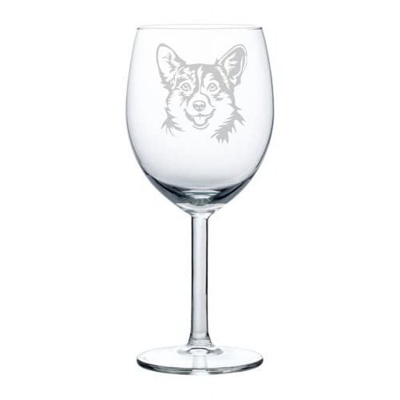 Wine Glass Goblet Gift Corgi Face (10 oz)