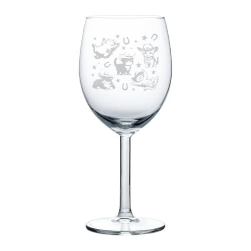 Wine Glass Goblet Gift Cowboy Kittens Funny Western Cats (10 oz)