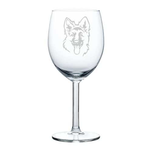 Wine Glass Goblet Gift German Shepherd Face (10 oz)