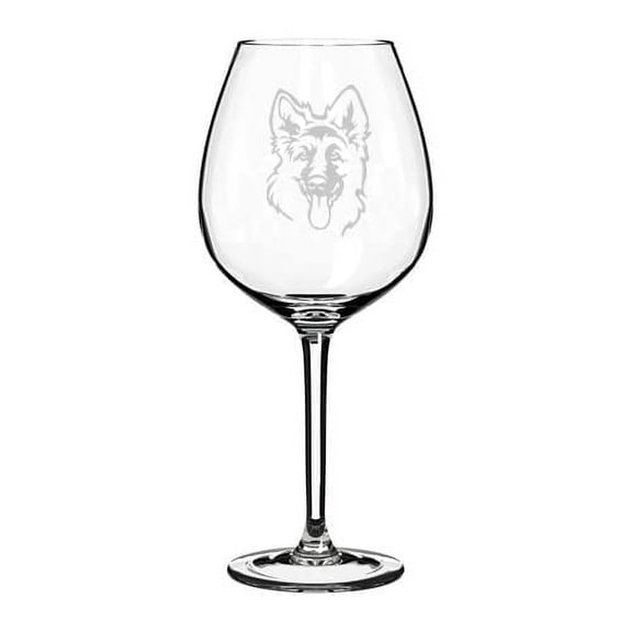 Wine Glass Goblet Gift German Shepherd Face (20 oz Jumbo)