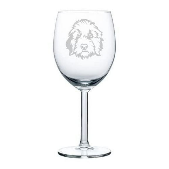 Wine Glass Goblet Gift Golden Doodle Face (10 oz)