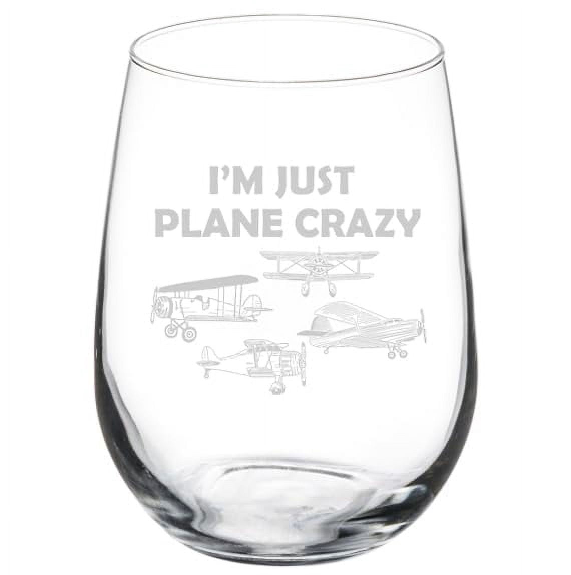 MIP Rocks Whiskey Old Fashioned Glass - Geschenk Für Piloten Mit 'I'm Just Plane Crazy' Aufdruck