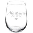 thumbnail image 1 of Wine Glass Goblet Gift Madrina Est 2024 Christening Baptism (17 oz Stemless), 1 of 1