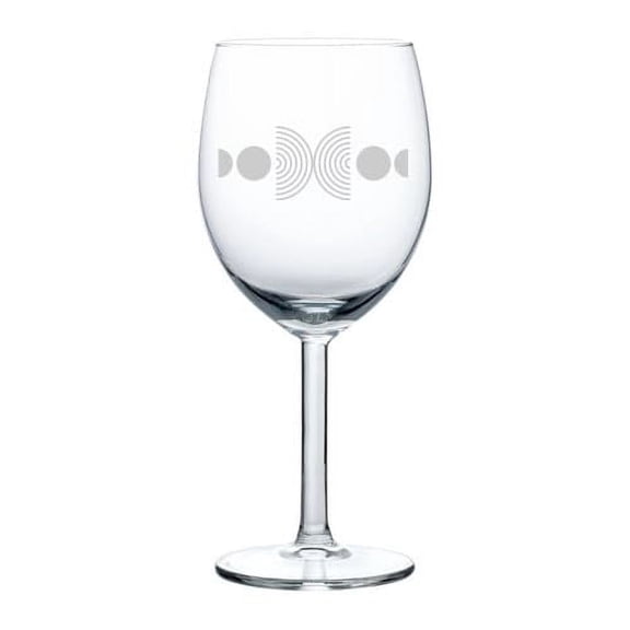 Wine Glass Goblet Gift Mid Century Modern Circles (10 oz)