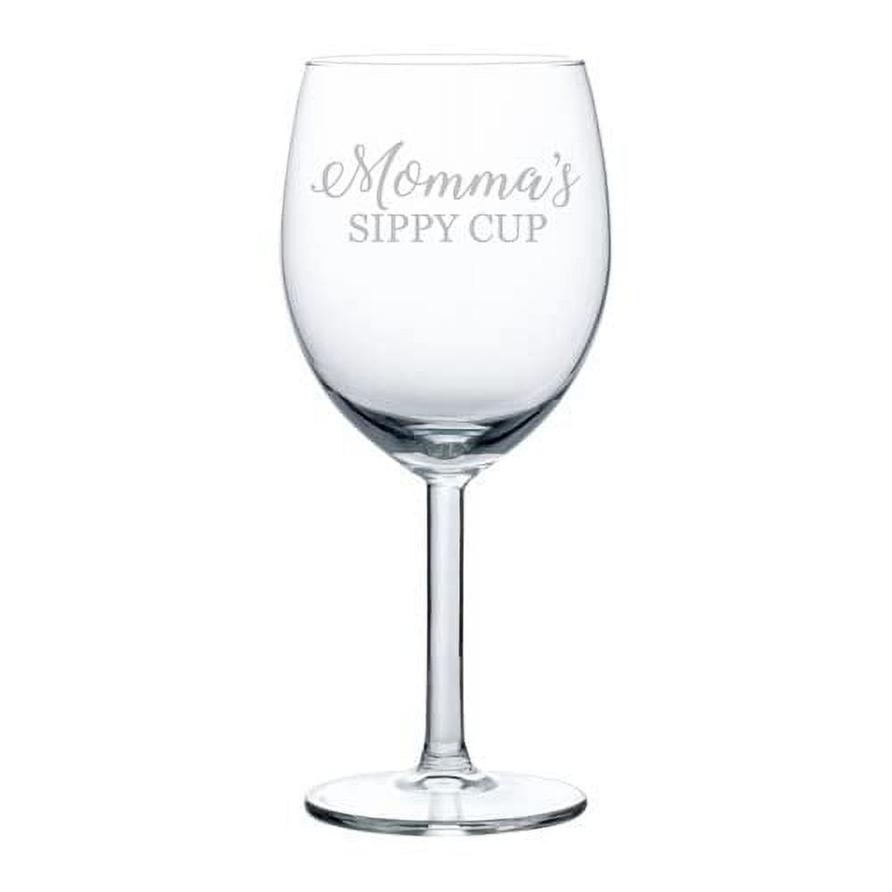 Grandma's Sippy Cup Engraved Stemless Wine Glass – 15 Oz Funny & Heartwarming Gift For Grandma, Mother's Day Idea