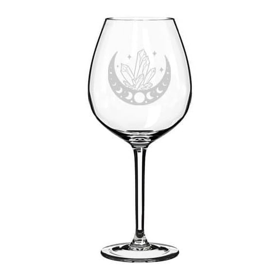 Wine Glass Goblet Gift Moon and Crystals (20 oz Jumbo)