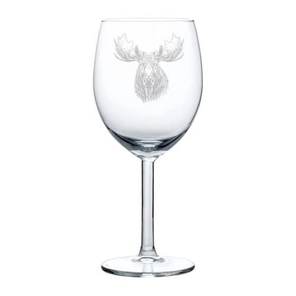 Wine Glass Goblet Gift Moose Head (10 oz)