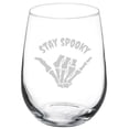 thumbnail image 1 of Wine Glass Goblet Gift Stay Spooky Skeleton Hand Halloween (17 oz Stemless), 1 of 1