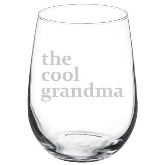 Wine Glass Goblet Gift The Cool Grandma For Grandmother Birth Announcement (17 oz Stemless)