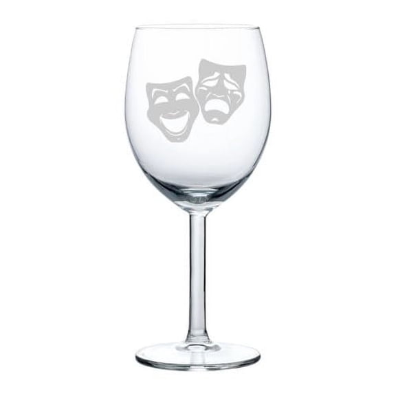 Wine Glass Goblet Gift Theater Masks (10 oz)