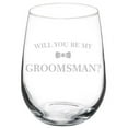 thumbnail image 1 of Wine Glass Goblet Gift Will You Be My Groomsman Proposal (17 oz Stemless), 1 of 1