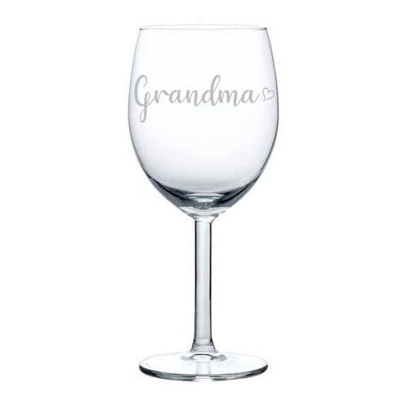 Wine Glass Goblet Grandma With Heart (10 oz)