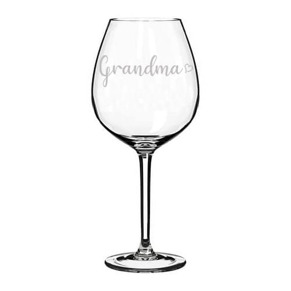 Wine Glass Goblet Grandma With Heart (20 oz Jumbo)
