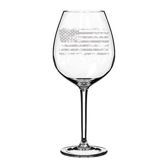 Wine Glass Goblet Grunge American Flag (20 oz Jumbo)