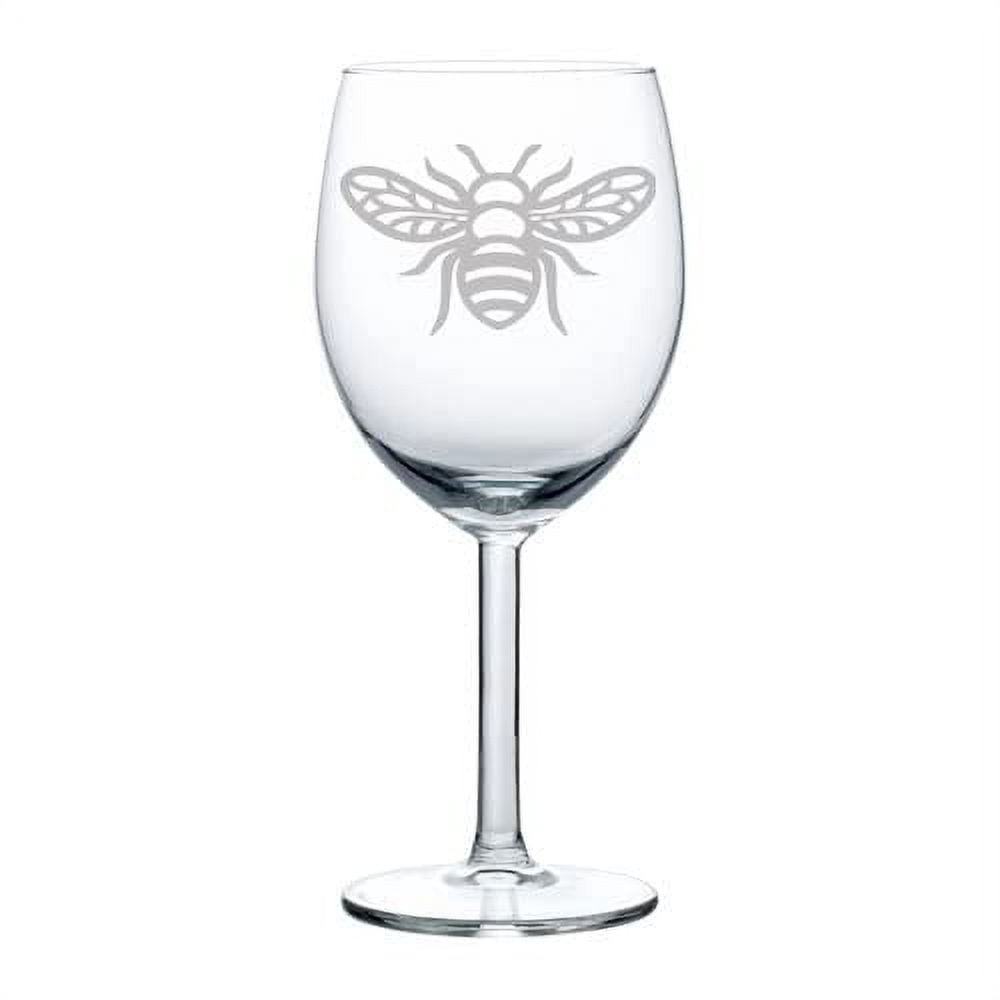 Set De 6 Verres à Vin Bee - 8 Oz (240 Ml), Motif Abeille Napoléonien, Lavable Au Lave-vaisselle
